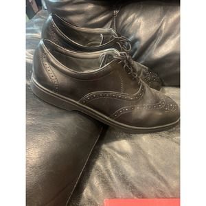 Wolverine Wing Tip Oxford Dress Shoes Size 11 EE Black Stiff Toe (steel?).